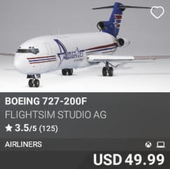 Boeing 727-200F by FlightSim Studio AG. USD $49.99