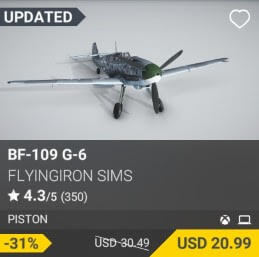 BF-109 G-6 by FlyingIron Sims. USD $30.49 (on sale for 20.99)