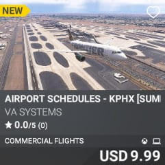 Airport Schedules - KPHX [Summer 2025] by VA SYSTEMS. USD $9.99