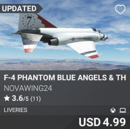 F-4 Phantom Blue Angels & Thunderbirds Livery Pack by Novawing24. USD $4.99