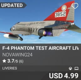 F-4 Phantom Test Aircraft Livery Pack by Novawing24. USD $4.99