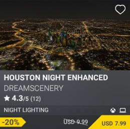 Houston Night Enhanced by DreamScenery. USD $9.99 (on sale for 7.99)