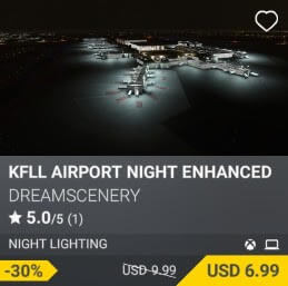 KFLL Airport Night Enhanced by DreamScenery. USD $9.99 (on sale for 6.99)