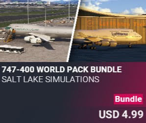 747-400 World Pack Bundle by Salt Lake Simulations. USD $4.99