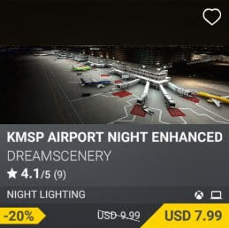 KMSP Airport Night Enhanced by DreamScenery. USD $9.99 (on sale for 7.99)