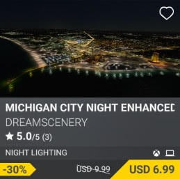 Michigan City Night Enhanced by DreamScenery. USD $9.99 (on sale for 6.99)