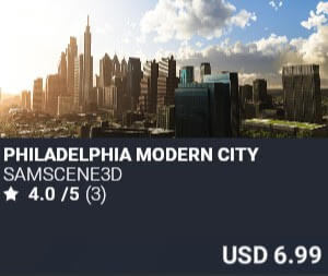 Philadelphia Modern City by SamScene3D. USD $6.99