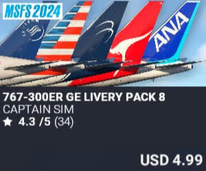 767-300ER GE Livery Pack 8 by Captain Sim. USD $4.99