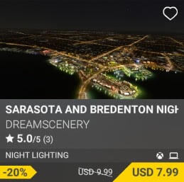 Sarasota and Bredenton Night Enhanced by DreamScenery. USD $9.99 (on sale for 7.99)