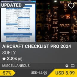 Aircraft Checklist Pro 2024 by SoFly. USD $13.99 (on sale for 5.99)
