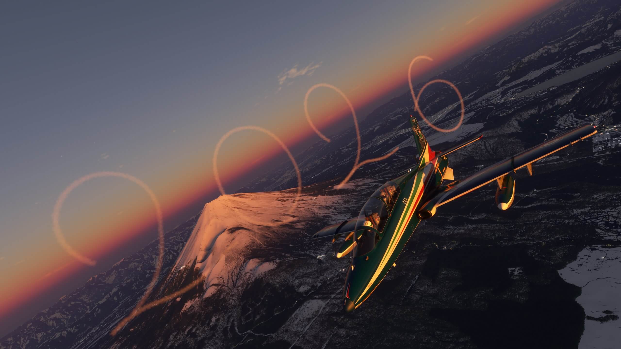 An aerobatic jet creates the numbers "2026" in the sky with smoke plume