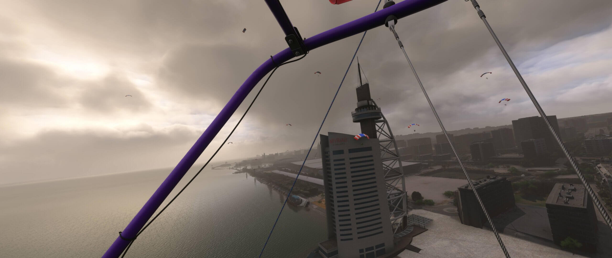 A screenshot of powered parachutes from last week's Fly-In Friday event