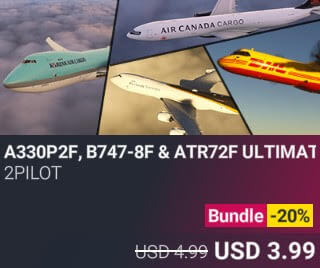 A330P2F, B747-8F & ATR72F ULTIMATE LIVERIES by 2PILOT. USD $4.99 (on sale for 3.99)