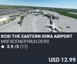 KCID The Eastern Iowa Airport by msfscenerybuilders. USD $12.99