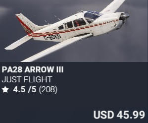 PA28 Arrow III by Just Flight. USD $45.99