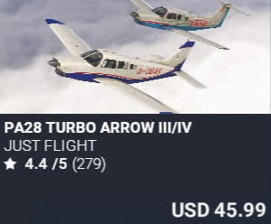 PA28 Turbo Arrow III/IV by Just Flight. USD $45.99