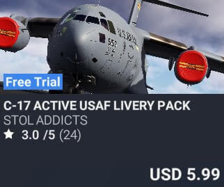 C-17 Active USAF Livery Pack by STOL Addicts. USD $5.99