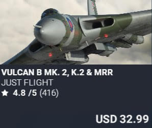 Vulcan B Mk. 2, K.2 & MRR by Just Flight. USD $32.99