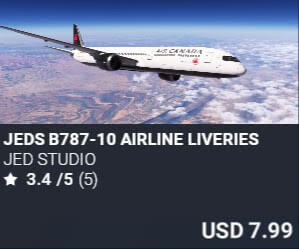 JEDS B787-10 Airline Liveries by JED Studio. USD $7.99