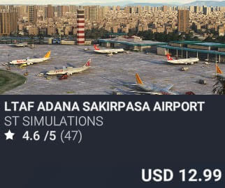 LTAF Adana Sakirpasa Airport by ST Simulations. USD $12.99