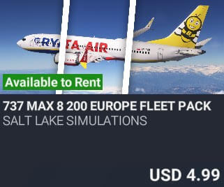 737 Max 8 200 Europe Fleet Pack by salt lake simulations. USD $4.99