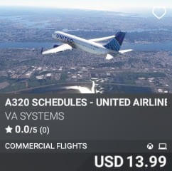 A320 Schedules - United Airlines - Vol 19 by VA SYSTEMS. USD $13.99