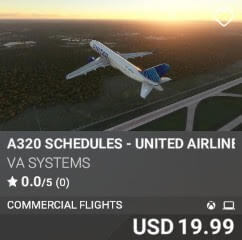 A320 Schedules - United Airlines - Vol 21 by VA SYSTEMS. USD $19.99