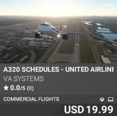 A320 Schedules - United Airlines - Vol 22 by VA SYSTEMS. USD $19.99