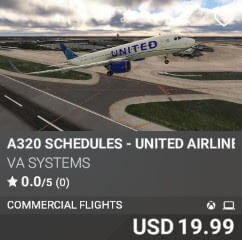 A320 Schedules - United Airlines - Vol 23 by VA SYSTEMS. USD $19.99