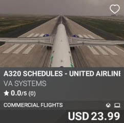 A320 Schedules - United Airlines - Vol 24 by VA SYSTEMS. USD $23.99