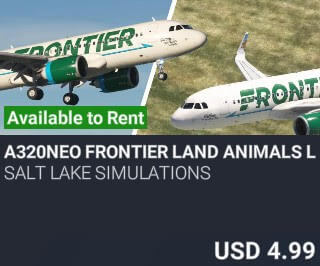 A320neo Frontier Land Animals Livery Pack 1 by salt lake simulations. USD $4.99