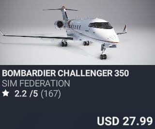 Bombardier Challenger 350 by Sim Federation. USD $27.99