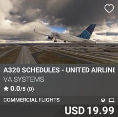 A320 Schedules - United Airlines - Vol 25 by VA SYSTEMS. USD $19.99