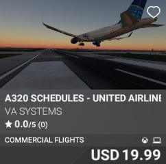 A320 Schedules - United Airlines - Vol 27 by VA SYSTEMS. USD $19.99