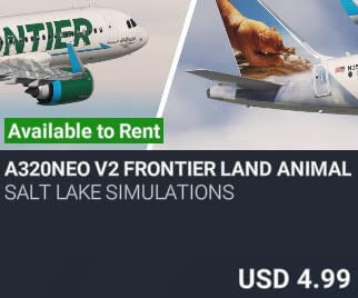 A320neo v2 Frontier Land Animals Livery Pack 3 by salt lake simulations. USD $4.99