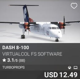 DASH 8-100 by Virtualcol FS Software. USD $12.49
