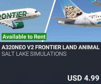 A320neo v2 Frontier Land Animals Livery Pack 4 by salt lake simulations. USD $4.99