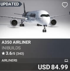 A350 Airliner by iniBuilds. USD $84.99