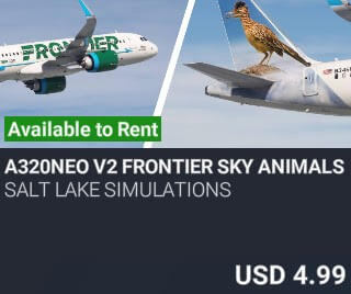 A320neo v2 Frontier Sky Animals Livery Pack 1 by salt lake simulations. USD $4.99