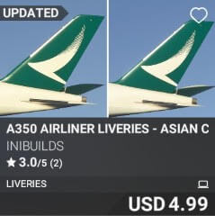 A350 Airliner Liveries - Asian Carriers Pack II by iniBuilds. USD $4.99
