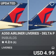 A350 Airliner Liveries - Delta Pack by iniBuilds. USD $4.99