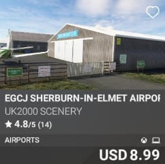 EGCJ Sherburn-In-Elmet Airport by UK2000 Scenery. USD $8.99