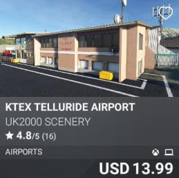 KTEX Telluride Airport by UK2000 Scenery. USD $13.99