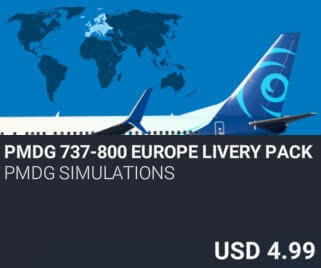PMDG 737-800 Europe Livery Pack by PMDG Simulations. USD $4.99