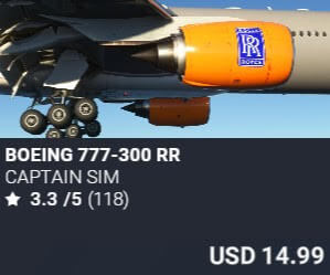 Boeing 777-300 RR by Captain Sim. USD $14.99