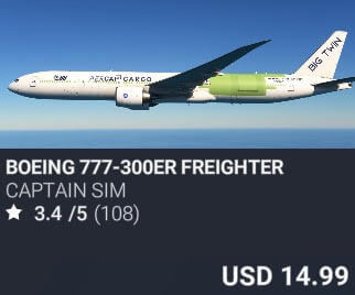 Boeing 777-300ER Freighter by Captain Sim. USD $14.99
