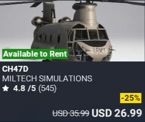 CH47D by Miltech Simulations. USD $35.99 (on sale for 26.99)