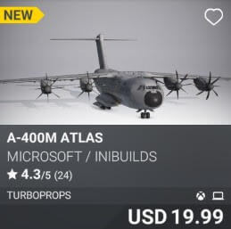 A-400M Atlas by Microsoft / iniBuilds. USD $19.99