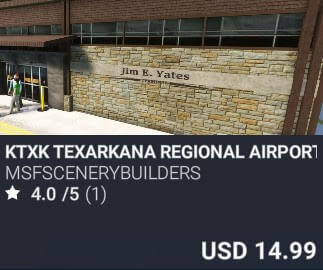 KTXK Texarkana Regional Airport by msfscenerybuilders. USD $14.99