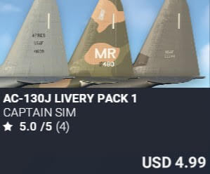 AC-130J Livery Pack 1 by Captain Sim. USD $4.99